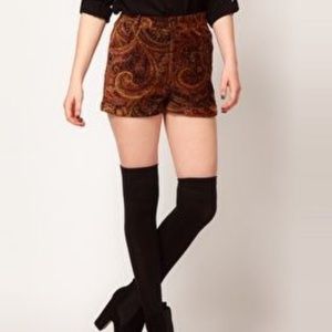 MINKPINK Hendrix Velvet Paisley Shorts